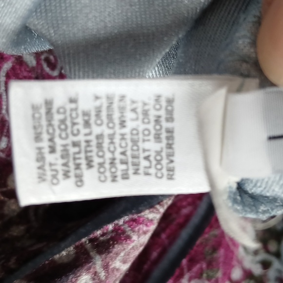 ONE WORLD 3/4 Sleeve Velvet Top Lace Womens Size Large Boho Whimsygoth Casual - Picture 6 of 6